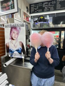 Pink cotton candy beside Yoon Ahn’s The Greatest Issue 09 cover at Iconic Magazines, Mulberry Street