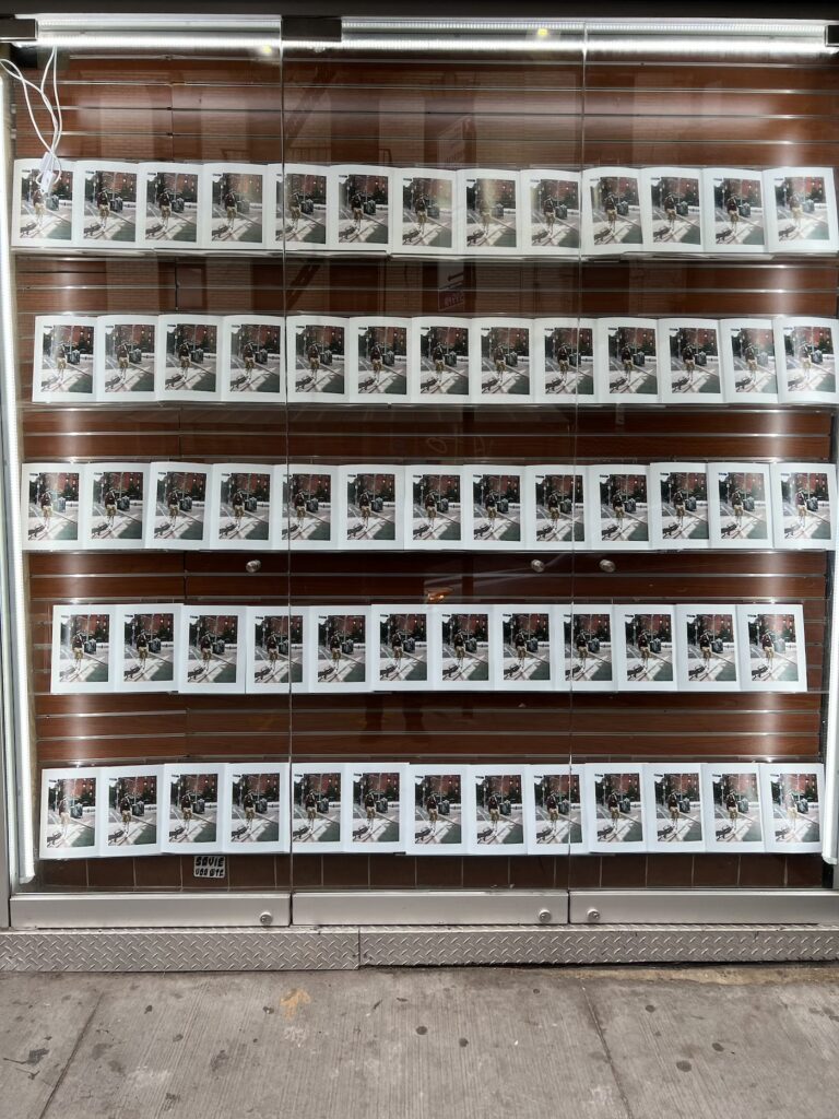 window display of a paper trail at iconic magazines