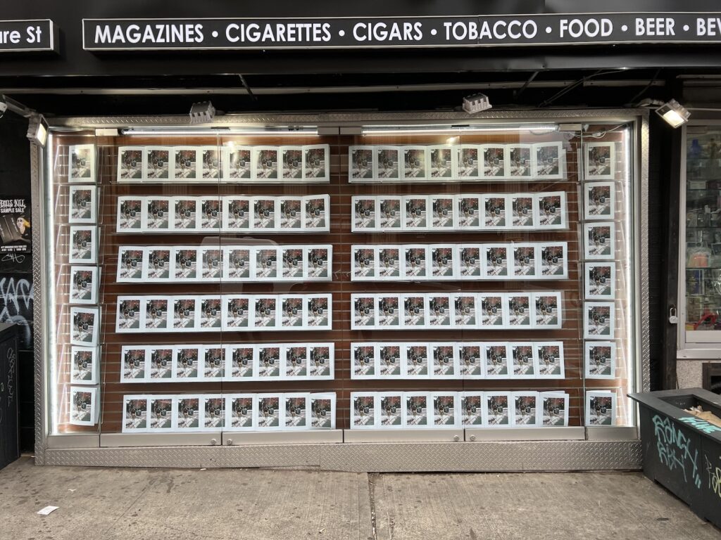 window display of a paper trail at iconic magazines