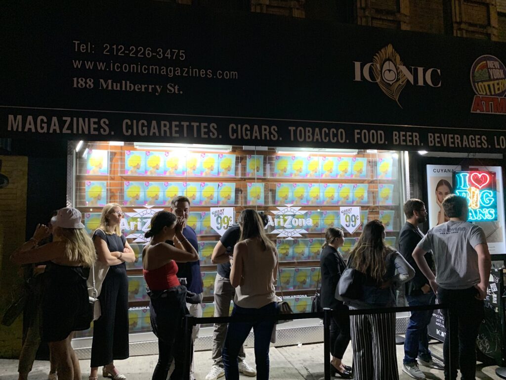 Crowd at the AriZona 99¢ Magazine takeover outside Iconic Magazines, Mulberry Street